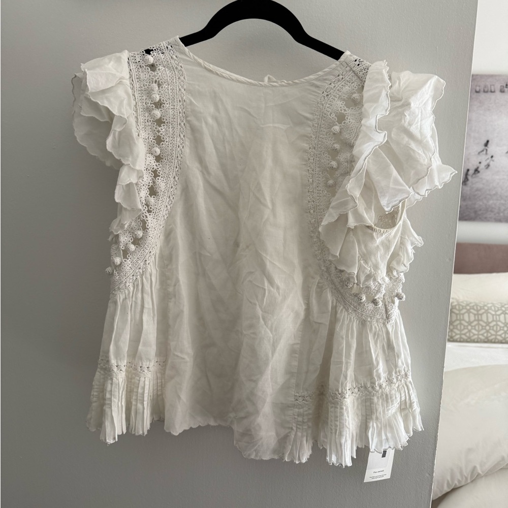 White Sea New York crochet Pom Pom top